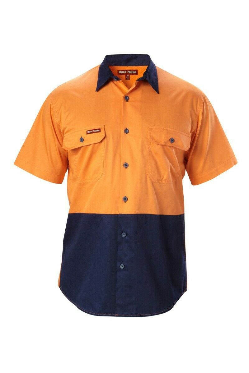 Hard Yakka Koolgear Shirt Hi-Vis Short Sleeve Vented Safety Work Y07559