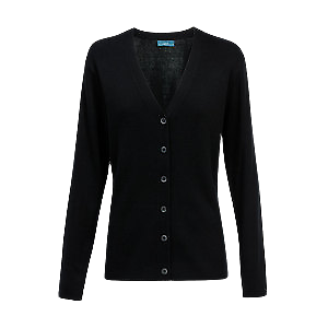 NNT Mens Button Front Cardigan V-Neck Black Long Sleeve CAT5BR