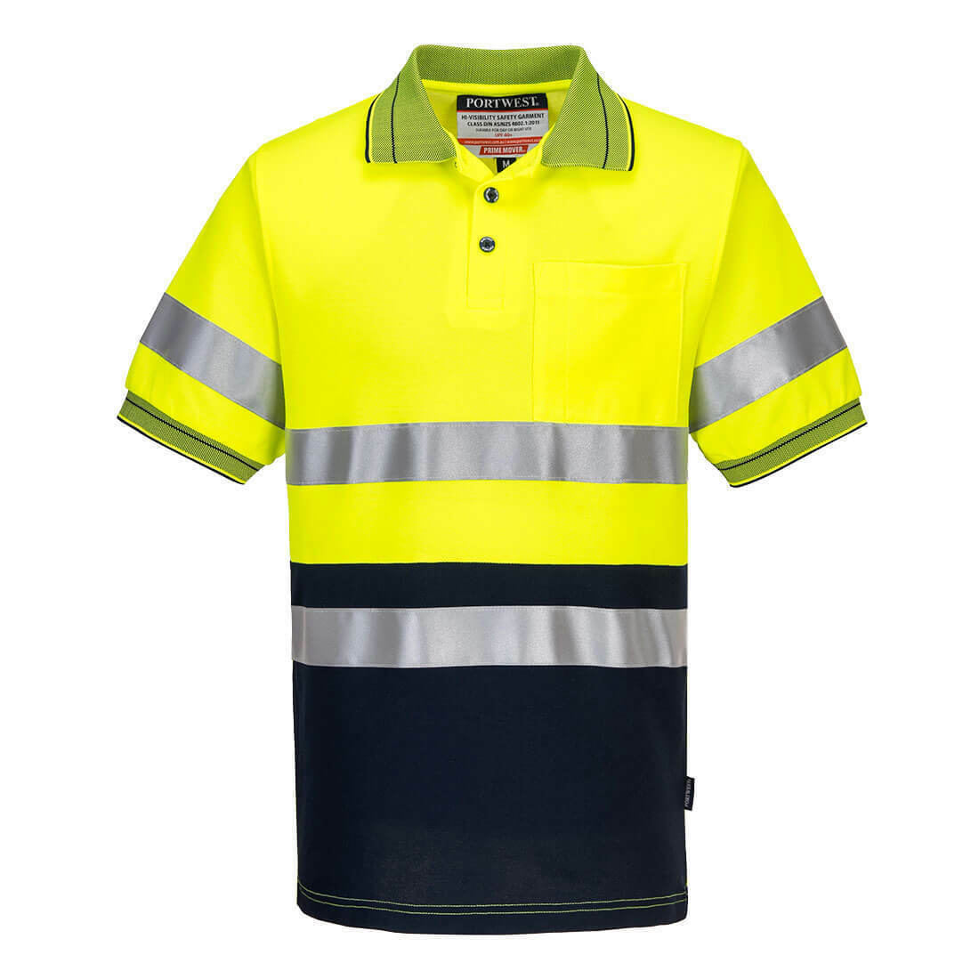 Portwest Mens Prime Mover Short Sleeve Cotton Comfort Polo Taped Hi-Vis MP310-Collins Clothing Co