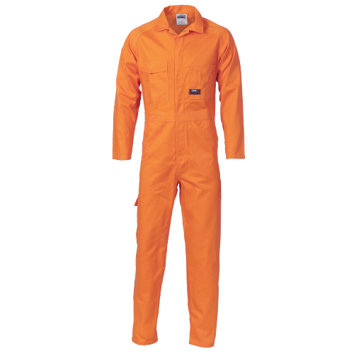 DNC Workwear Mens Cotton Drill Coverall Hi Vis Work Safety Sun Protection 3101-Collins Clothing Co