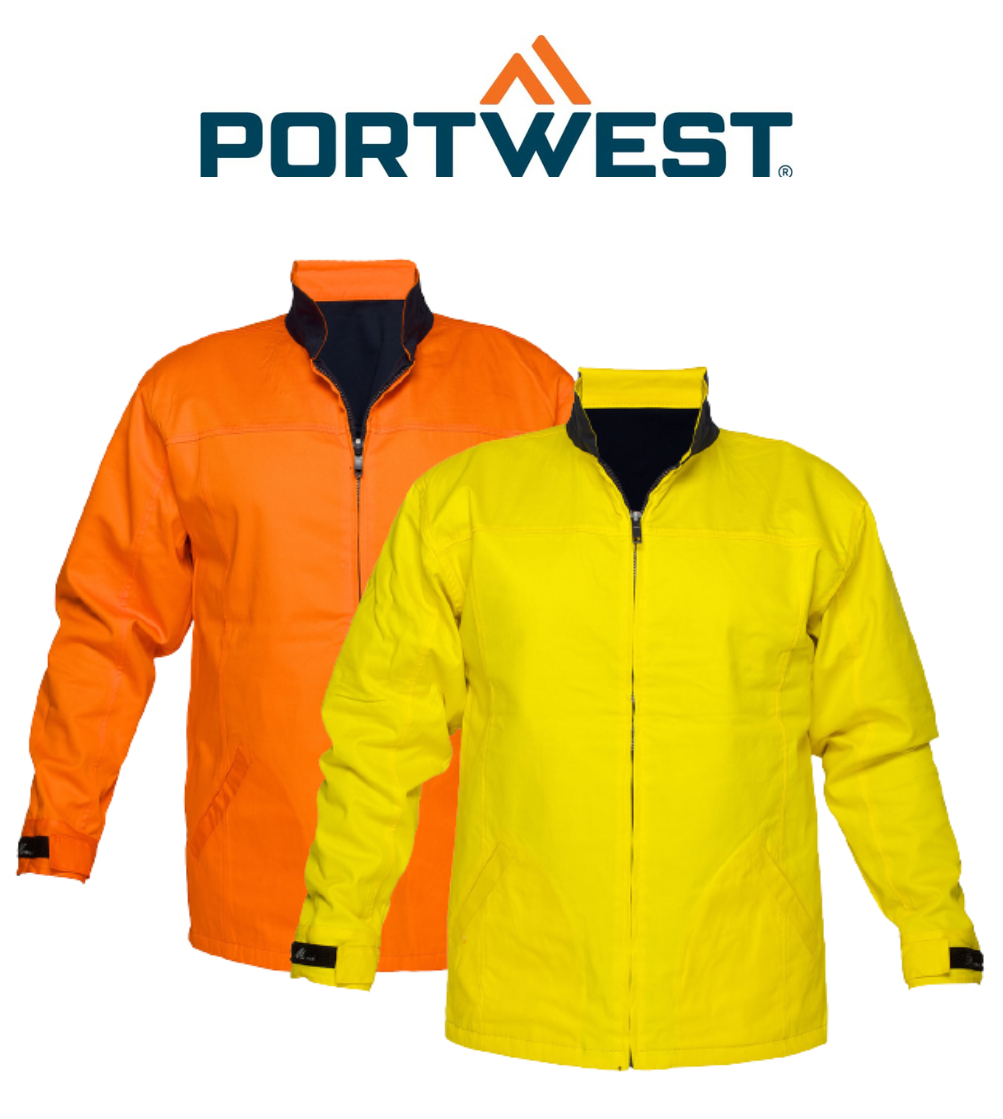 Portwest 100% Cotton Drill Jacket with Stain Repellent Finish Safety Work MJ288