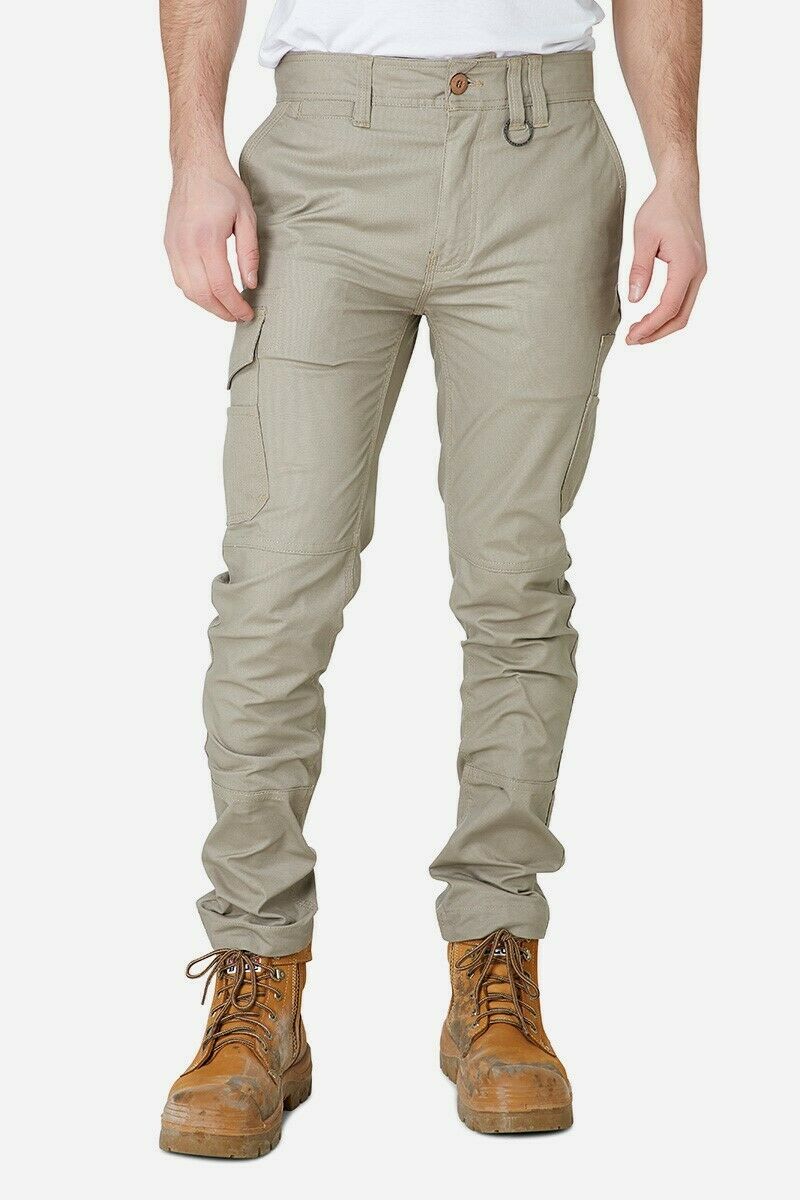 Mens Elwood Slim Pants Stretch Canvas Work Utility Safety Tradie Phone EWD105-Collins Clothing Co