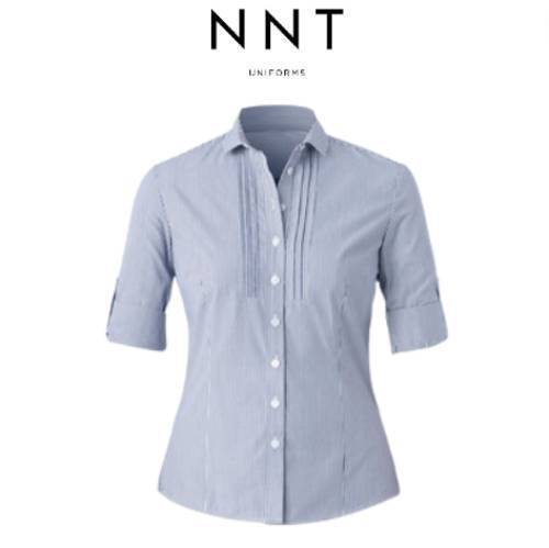 NNT Womens Cotton Blend Balance Stripe 3/4 Roll up Shirt Classic Shirt CAT4MB