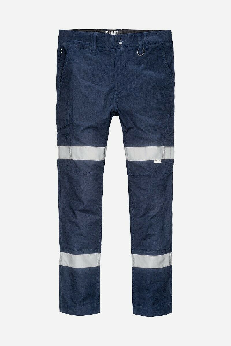 Mens Elwood Work Road Pants Stretch Canvas Phone Pocket Taped Safety Slim EWD106-Collins Clothing Co