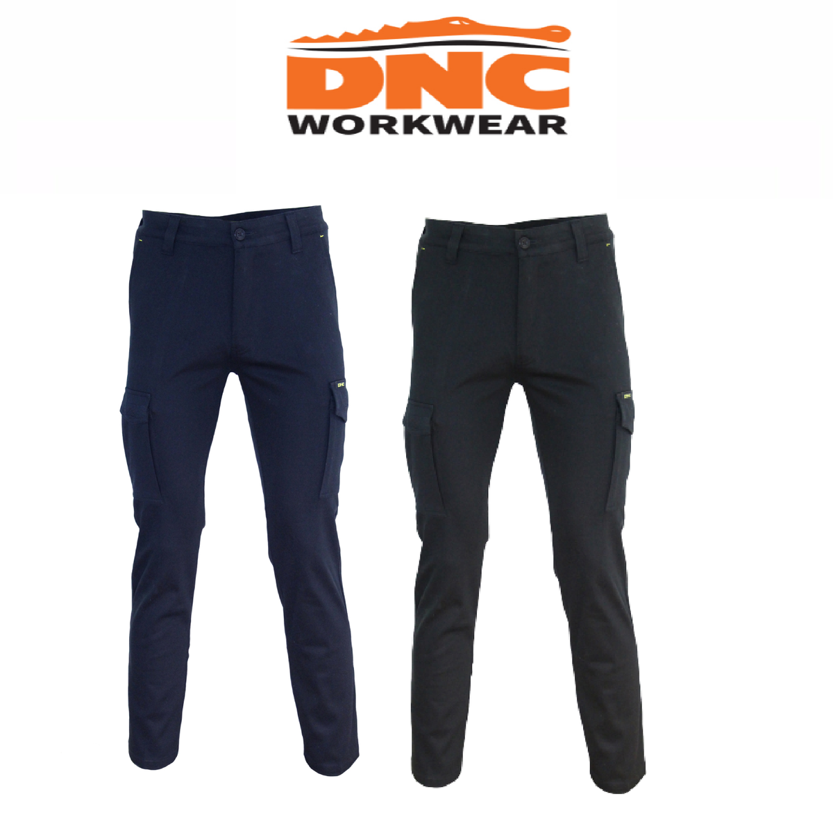 DNC Workwear Mens SlimFlex Cargo Pants Stretch Comfortable Work 3365