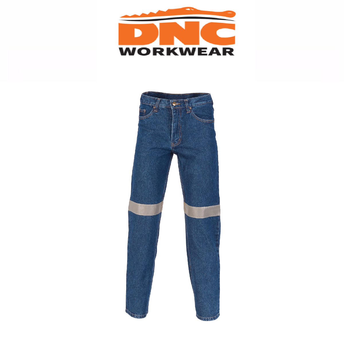 DNC Workwear Womens Taped Denim Stretch Jeans Reflective Comfortable 3347