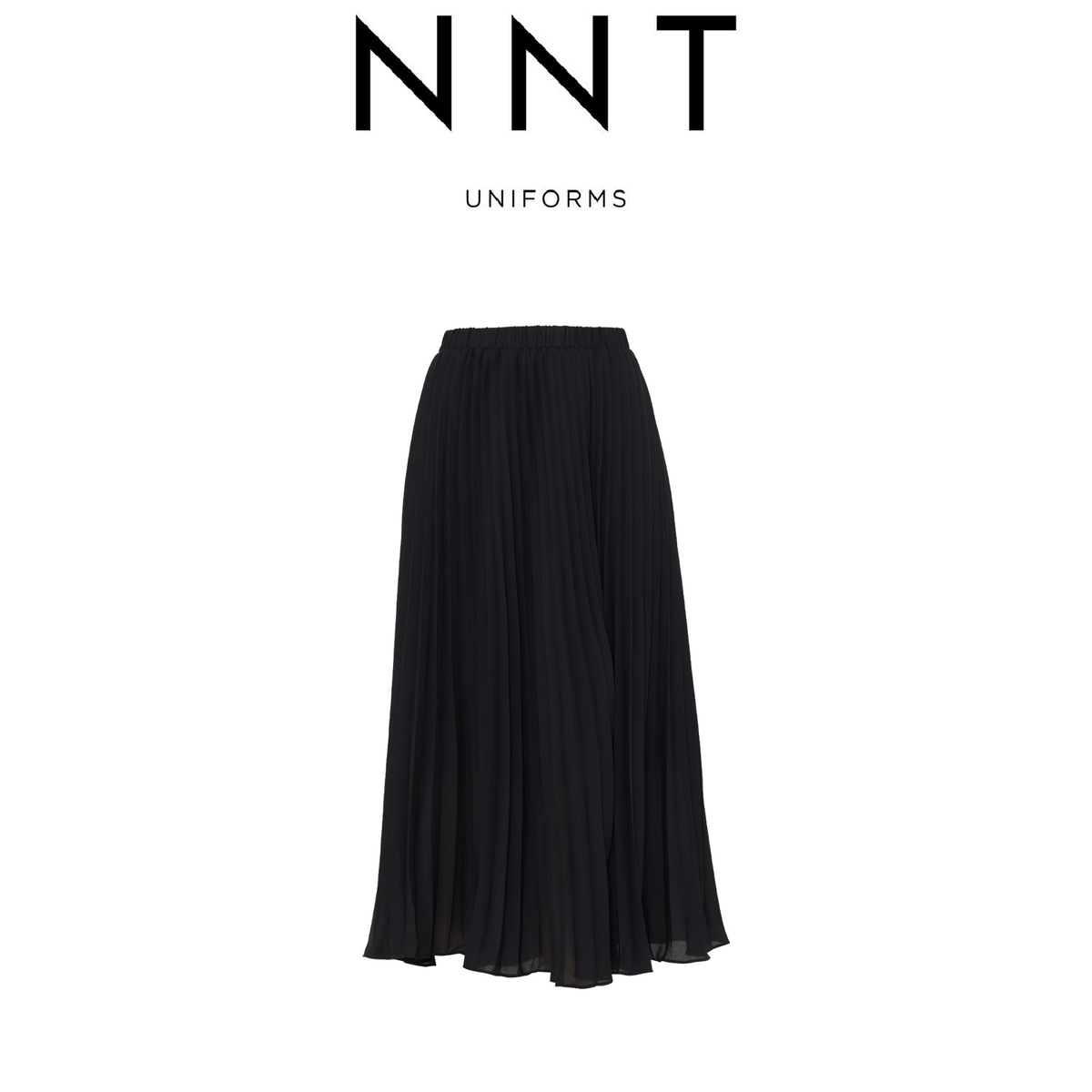 Black pleated formal skirt hot sale