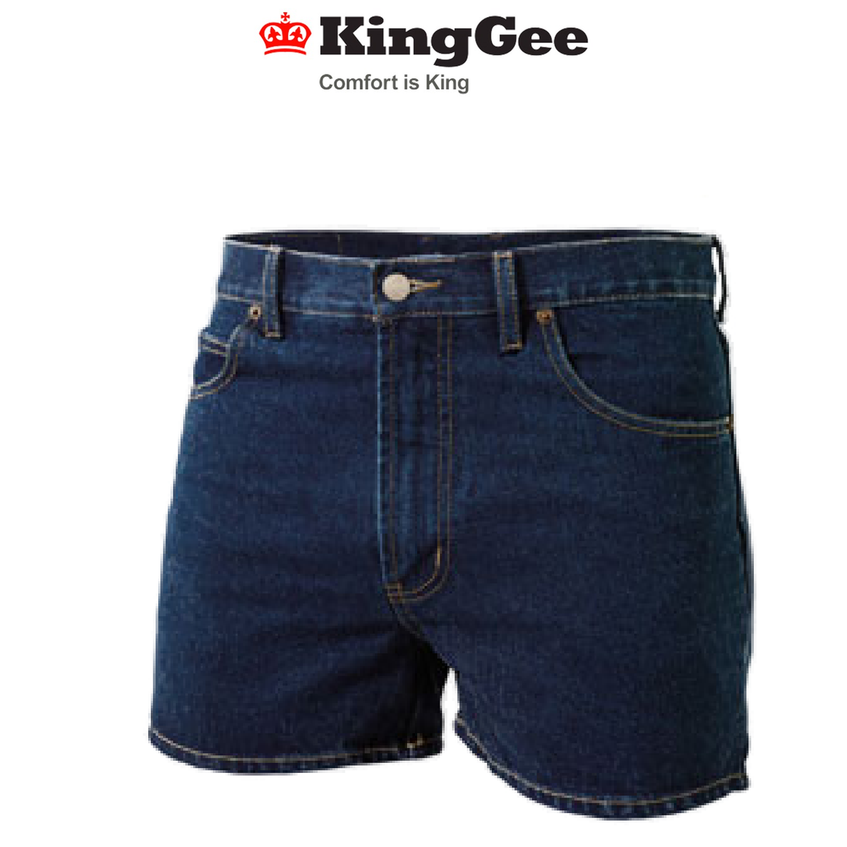 KingGee Womens Stretch Denim Work Short Classic Fit Comfortable Workwear K07020