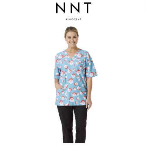 NNT Womens Santa Scrub Top Unisex Relaxed Fit V Neckline Nurse Workwear CATRF4