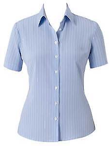 NNT Womens Poly Print Stripe S/S Action BK Shirt Business Classic Shirt CAT48E-Collins Clothing Co