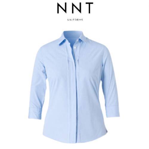 NNT Mens Gingham 3/4 Sleeve Tuck Collared Business Button Shirt CAT4L8