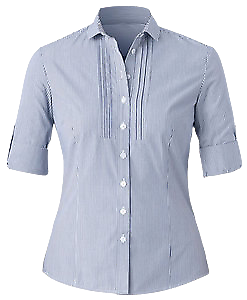 NNT Womens Cotton Blend Balance Stripe 3/4 Roll up Shirt Classic Shirt CAT4MB