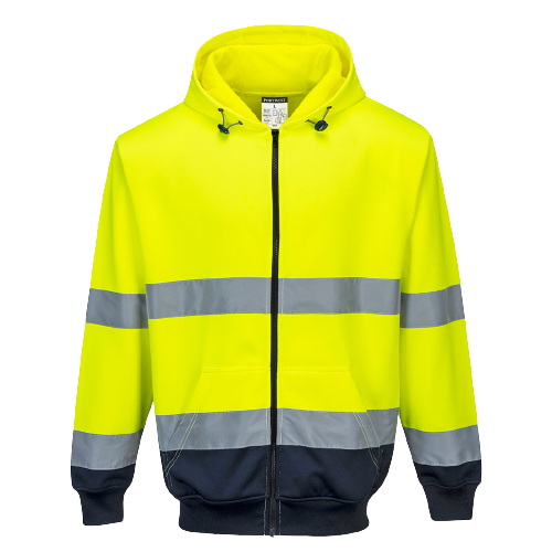 Portwest Two-Tone Zip Front Hoodie Warmth Reflective Tape Work Safety B317-Collins Clothing Co