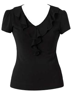 NNT Womens Matt Jersey Cap Sleeve Ruffle T-Top Classic Fitter Shirt CAT48F-Collins Clothing Co
