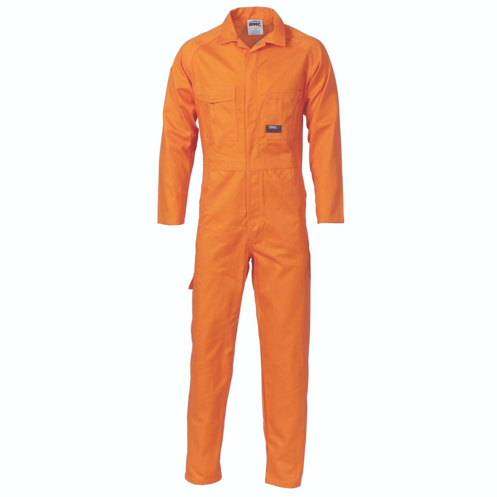 DNC Workwear Mens Cotton Drill Coverall Hi Vis Work Safety Sun Protection 3101-Collins Clothing Co