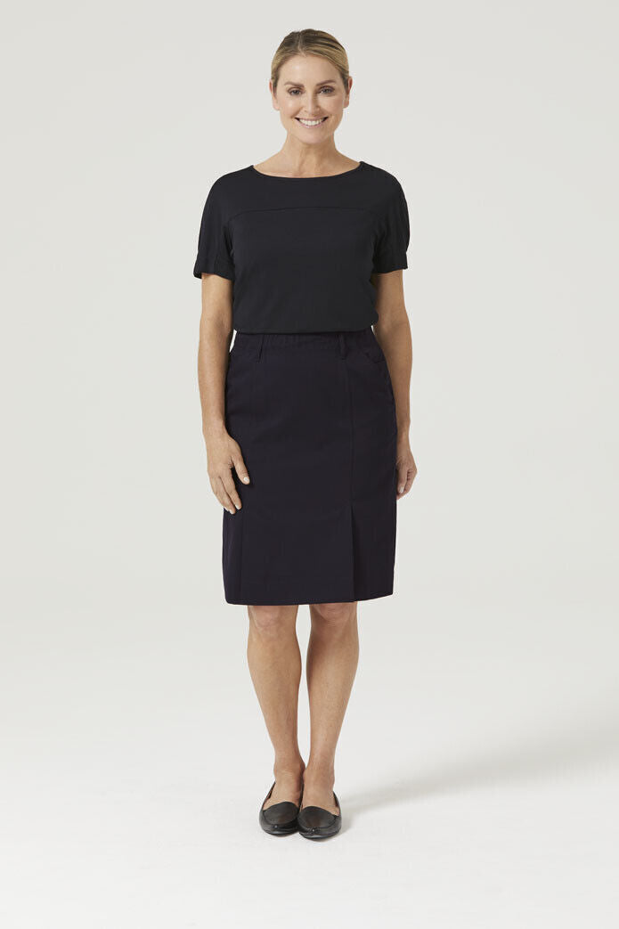 NNT Womens Poly Viscose Gaberdine Flex Waist Pleat Formal Workwear Skirt CAT2QB-Collins Clothing Co