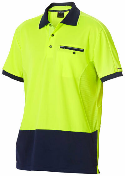 KingGee Men Workcool Hi-Vis Polo Short Sleeve Hyperfreeze Shirt Top Work K54845-Collins Clothing Co