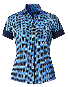 NNT Womens Pixel Print S/S Action Back Shirt Collared Button Shirt CAT9S2-Collins Clothing Co