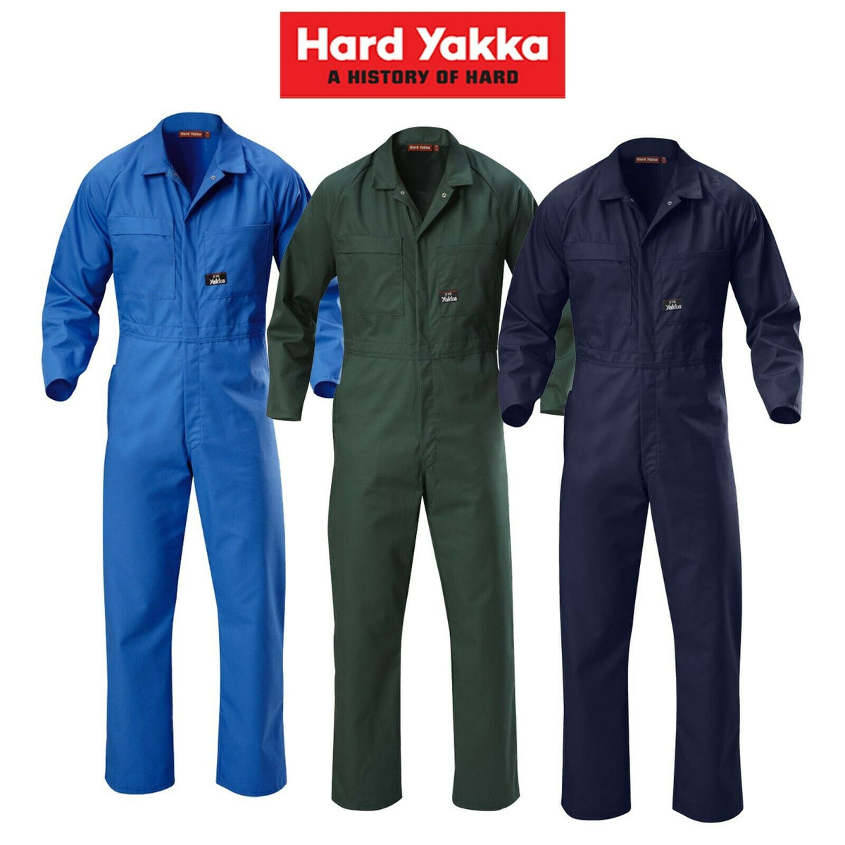 Hard Yakka Coverall Poly Cotton Safety Overalls Light Phone Pocket Y00015