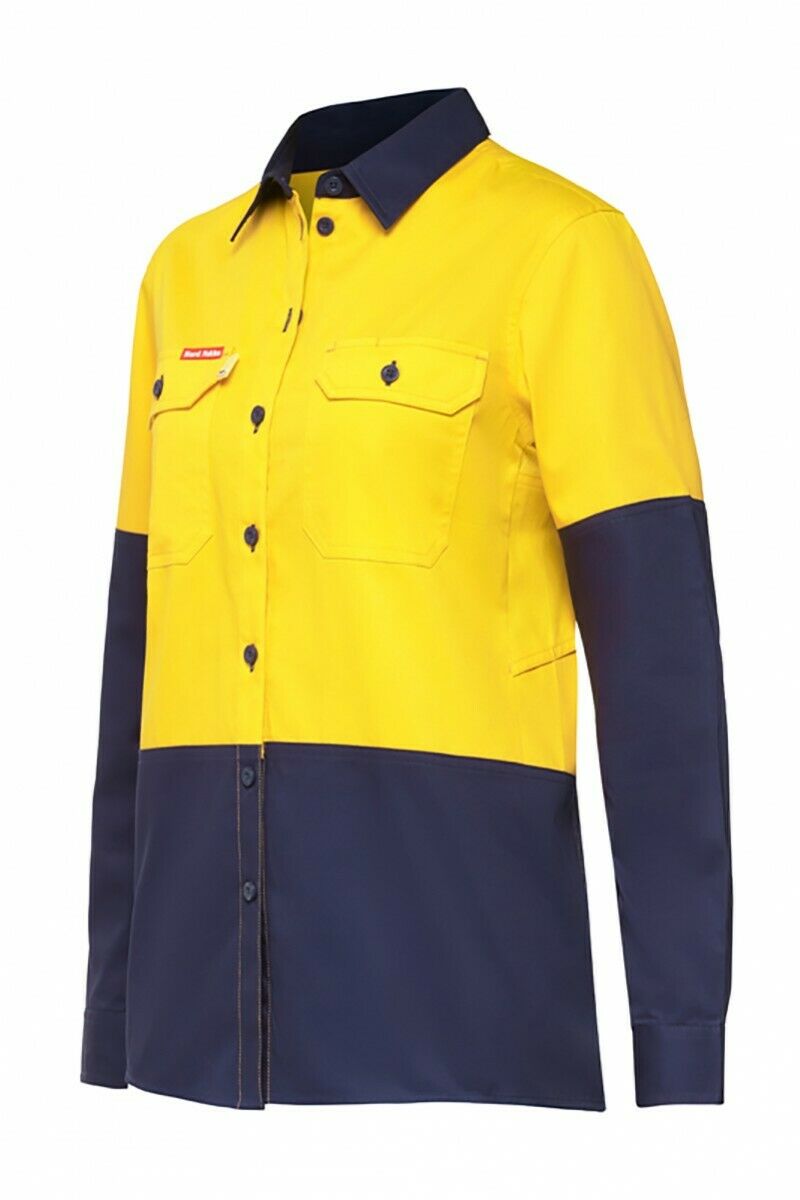 Hard Yakka Womens Koolgear Long Sleeve Work Shirt Cotton Lightweight Y08225-Collins Clothing Co