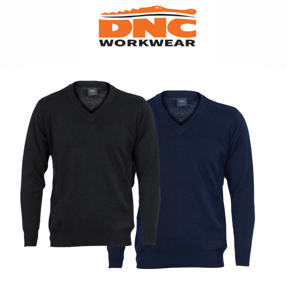 DNC Workwear Mens Pullover Jumper Wool Blend Work Body Warmer Winter Safety 4321