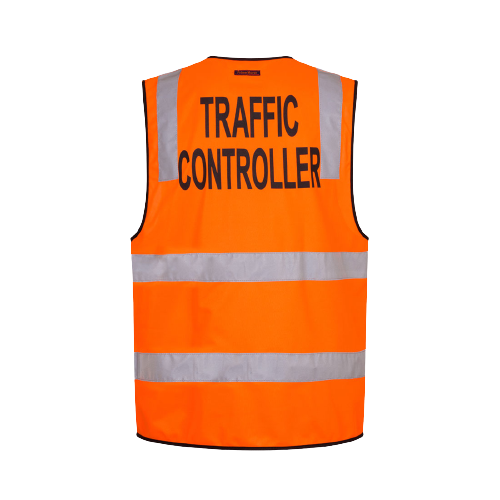 Portwest Traffic Controller Zip Vest D/N Reflective Tape Work Safety MZ105-Collins Clothing Co
