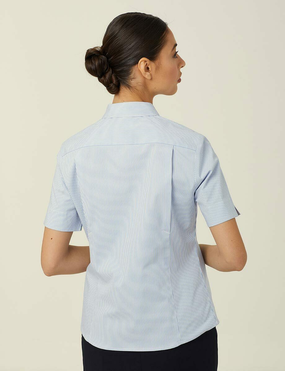 NNT Womens Avignon Stripe Short Sleeve Slim Casual Shirt Regular Business CATUK5-Collins Clothing Co