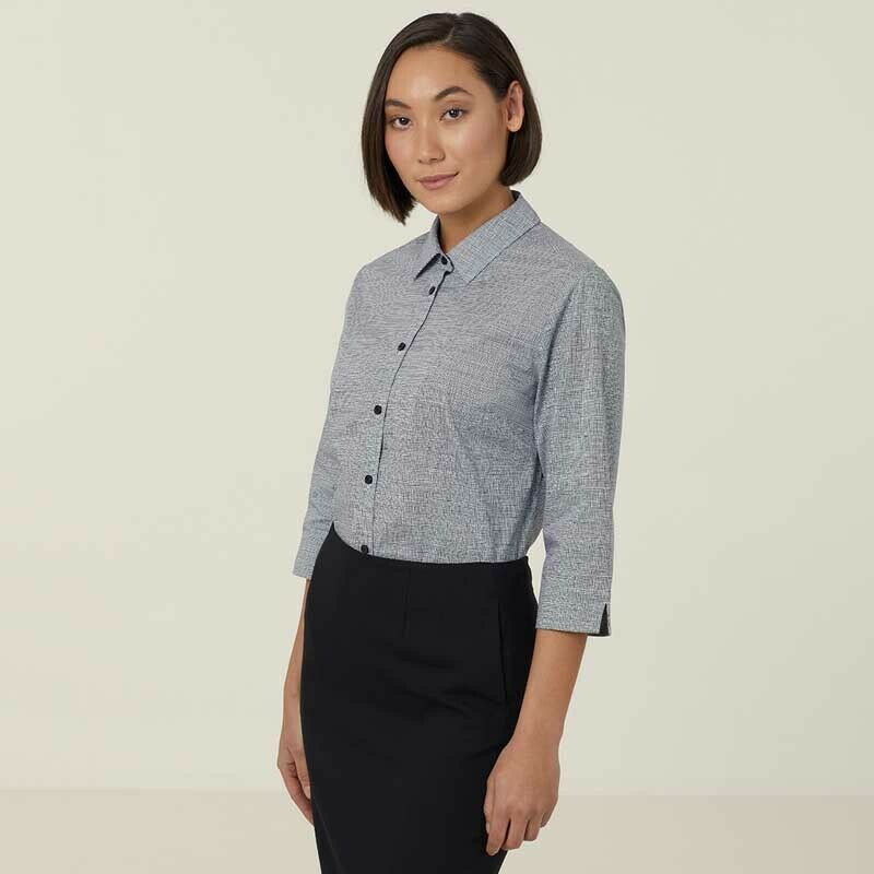 NNT Womens Avignon Formal Abstract Print 3/4 Sleeve Business Shirts CATUKX-Collins Clothing Co