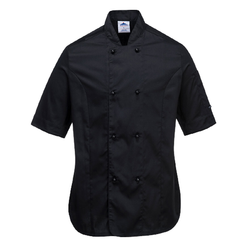 Portwest Rachel Ladies Chefs Jacket S/S Comfortable Mesh Air Sleeve Pocket C737-Collins Clothing Co