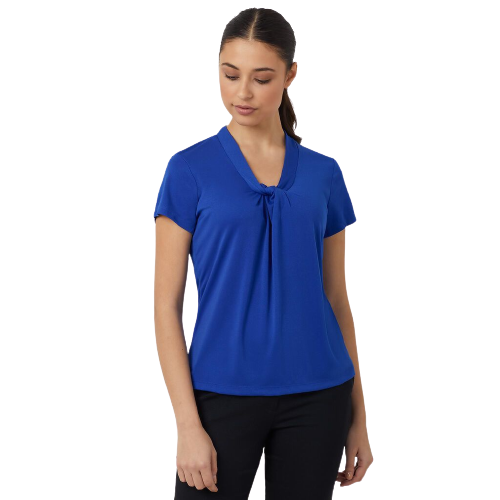 NNT Womens Matt Jersey Twist Neck Short Sleeve Top Classic Fit V Neckline CATUFS-Collins Clothing Co