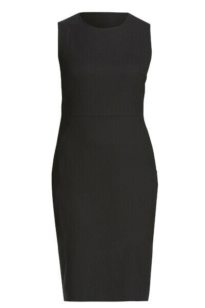 NNT Womens Dobby Stretch Sleeveless Dress Curved Neck Waist Seam Comfort CAT675-Collins Clothing Co