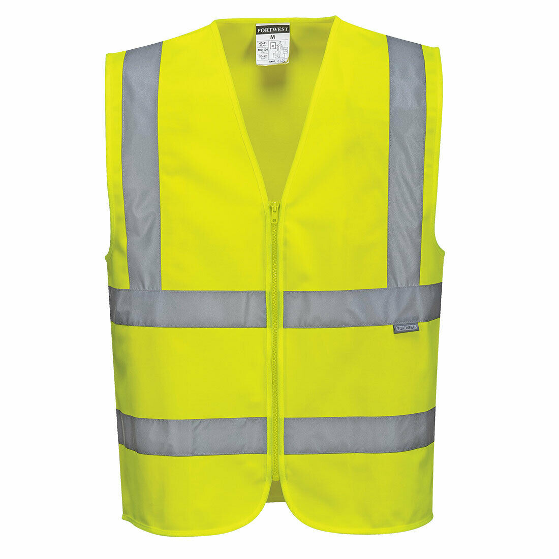 Portwest Mens Hi-Vis Zipped Band & Brace Vest Lightweight Taped Safety Work C375-Collins Clothing Co