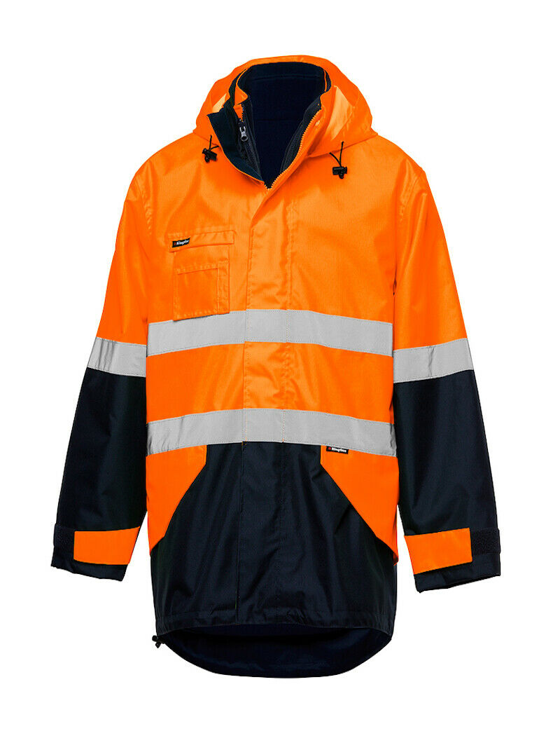 KingGee Hi Vis Reflective Insulated Jacket Construction Waterproof K55010-Collins Clothing Co