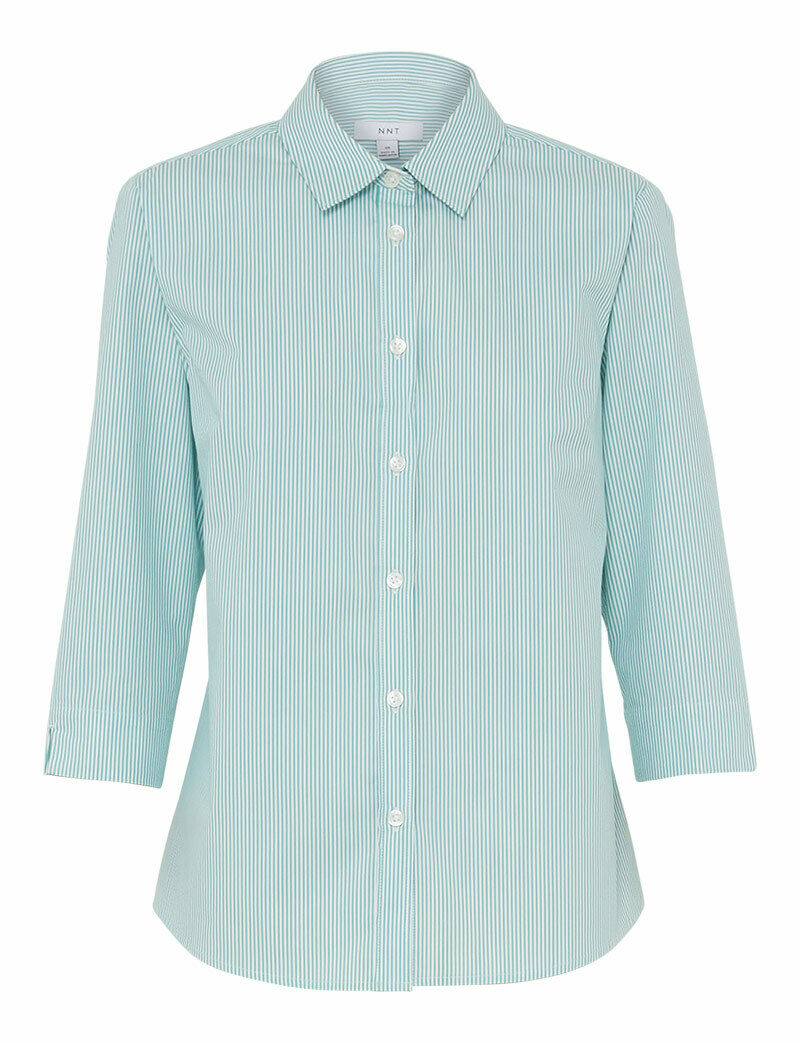 NNT Womens Avignon Formal Stripe 3/4 Sleeve Business Shirts Regular Fit CATUKV-Collins Clothing Co