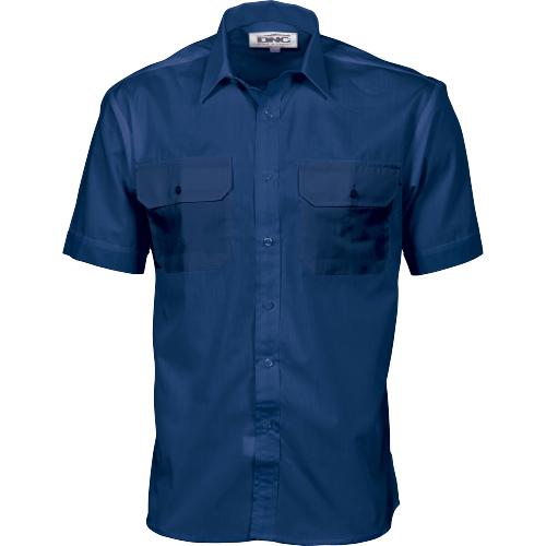 DNC Workwear Mens  Polyester Cotton Work Shirt Short Sleeve Business Casual 3211-Collins Clothing Co