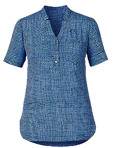 NNT Womens Pixel Print S/S Tunic V Neck Collar Sleeve Vents CAT9R9
