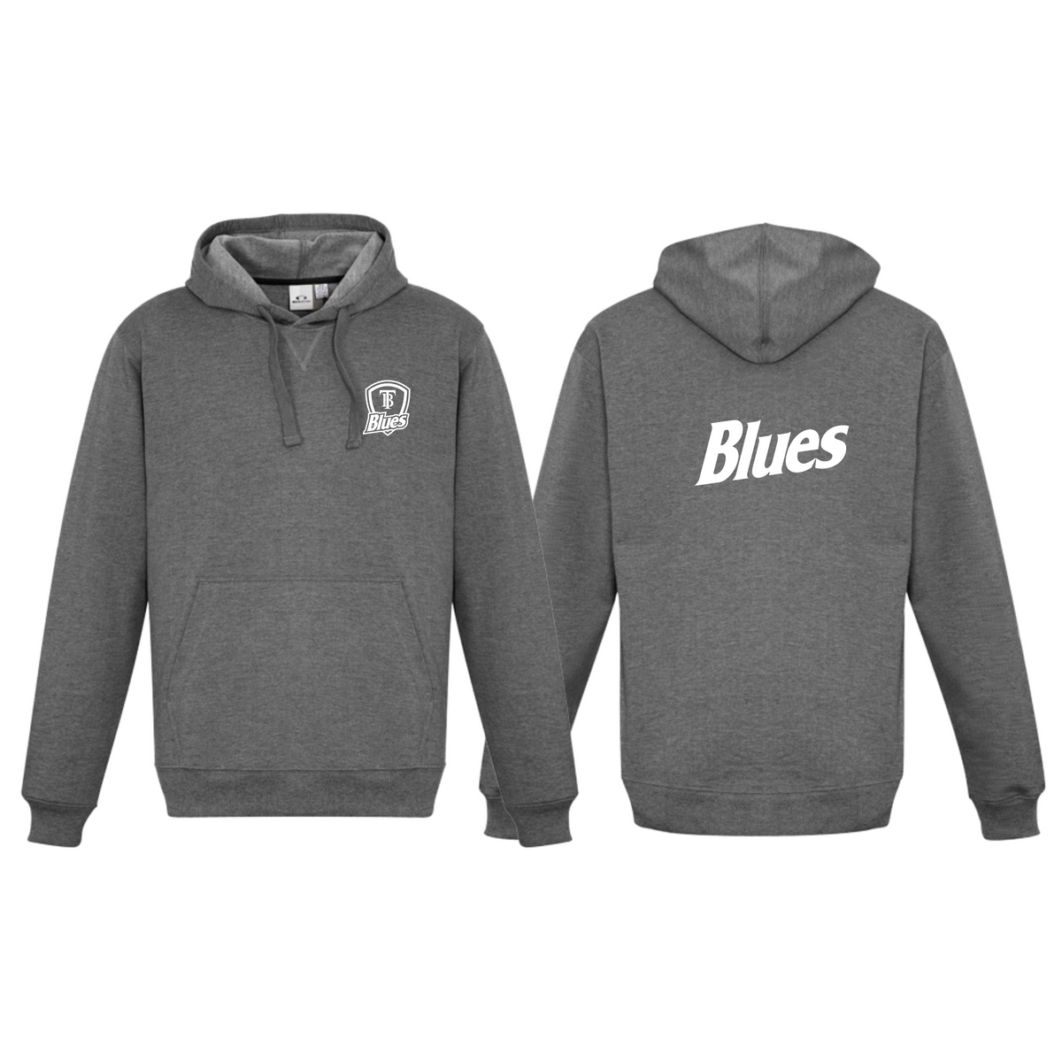 Tumby Bay Blues Mens Crew Hoodie Logo Embroidered Grey SW760M-Collins Clothing Co