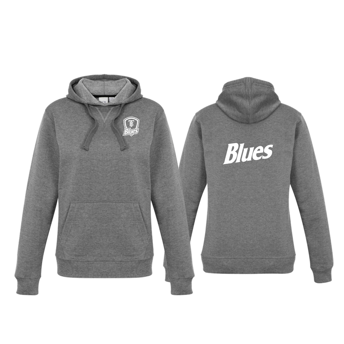 Tumby Bay Blues Ladies Crew Hoodie Logo Embroidered Grey SW760L