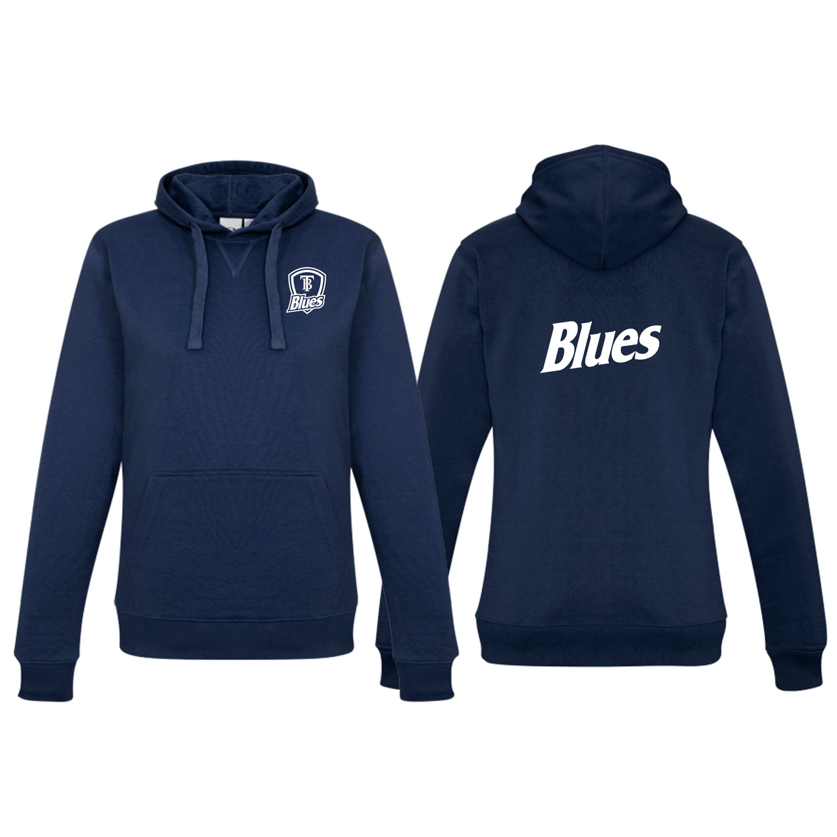Tumby Bay Blues Ladies Crew Hoodie Logo Embroidered Navy SW760L-Collins Clothing Co