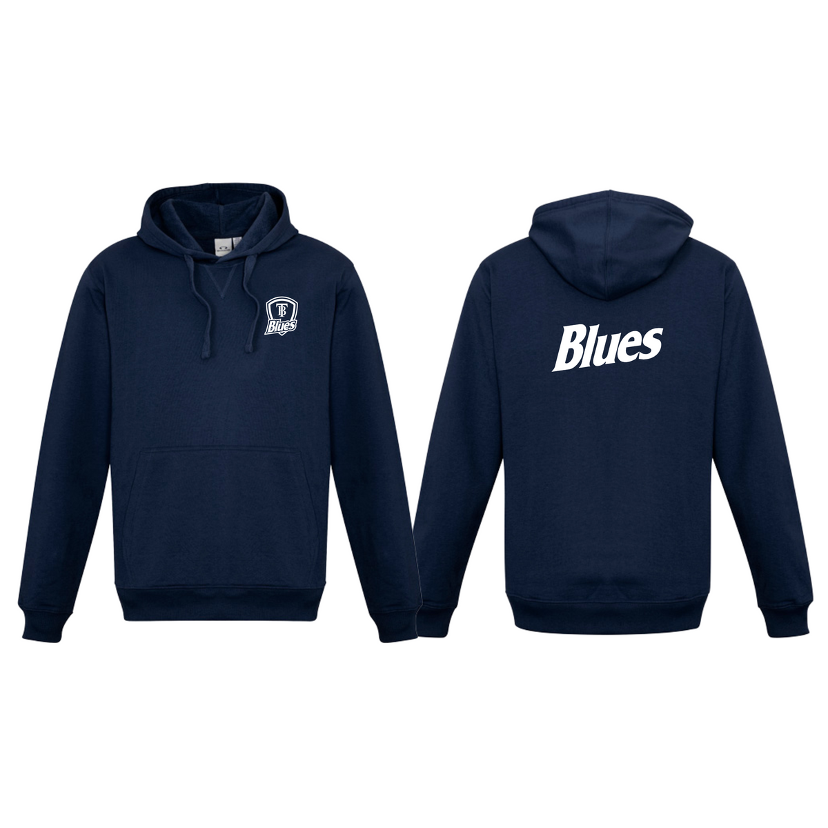 Tumby Bay Blues Mens Crew Hoodie Logo Embroidered Navy SW760M-Collins Clothing Co