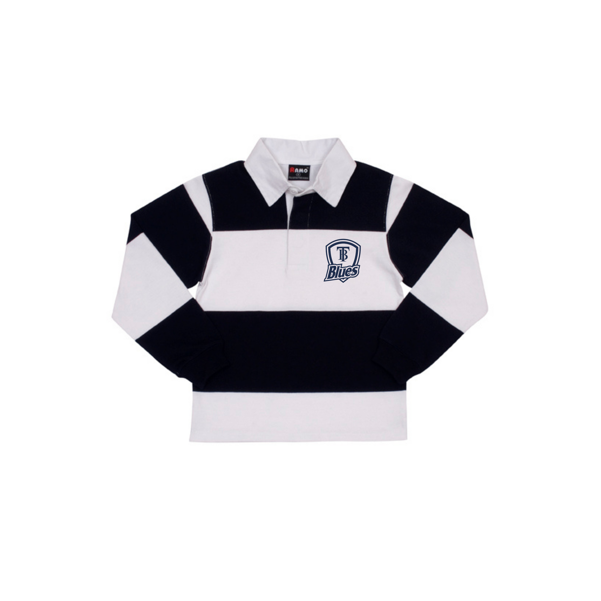 Tumby Bay Kids Rugby Fleece Logo Embroidered Navy/White P100KS-Collins Clothing Co