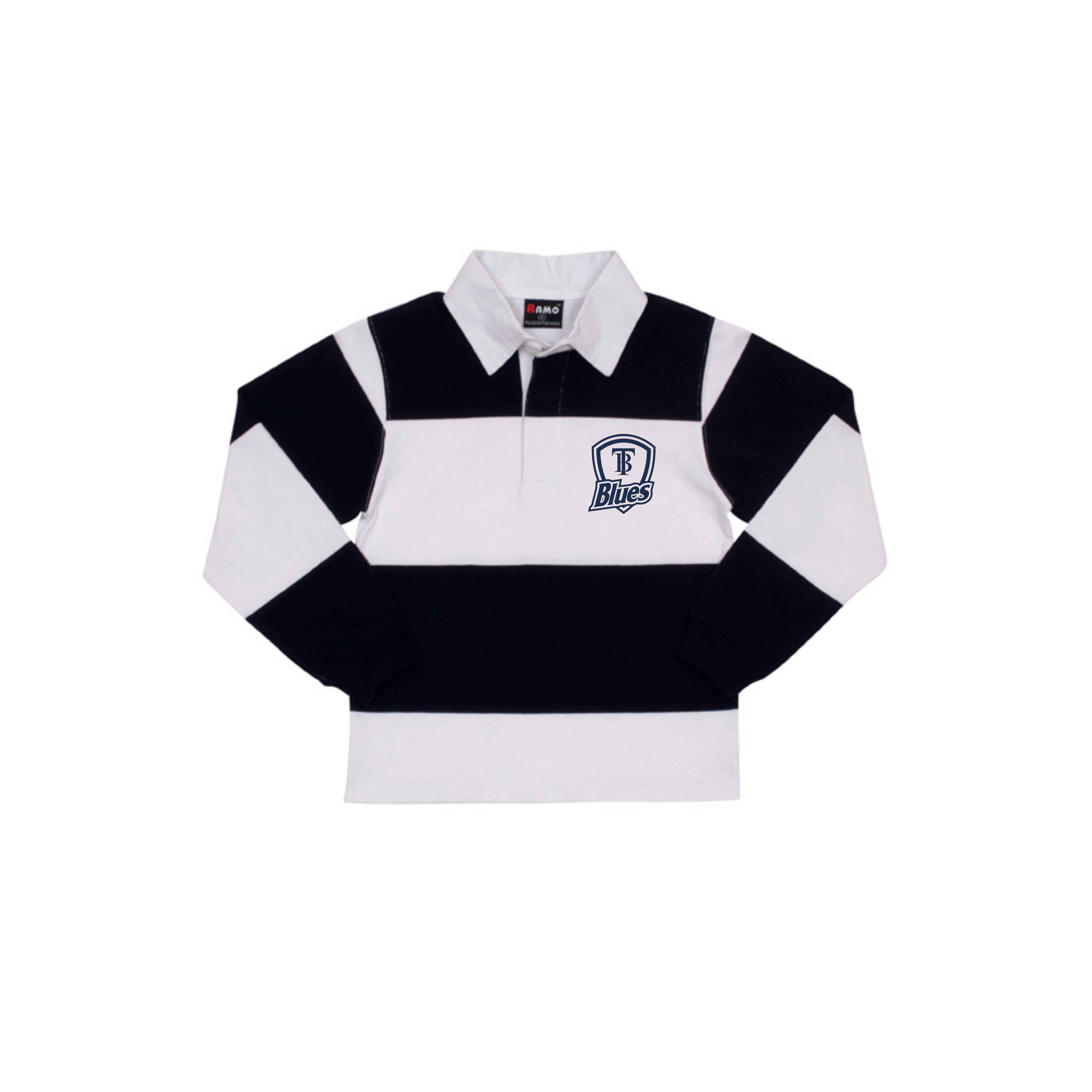 Tumby Bay Kids Rugby Fleece Logo Embroidered Navy/White P100KS-Collins Clothing Co