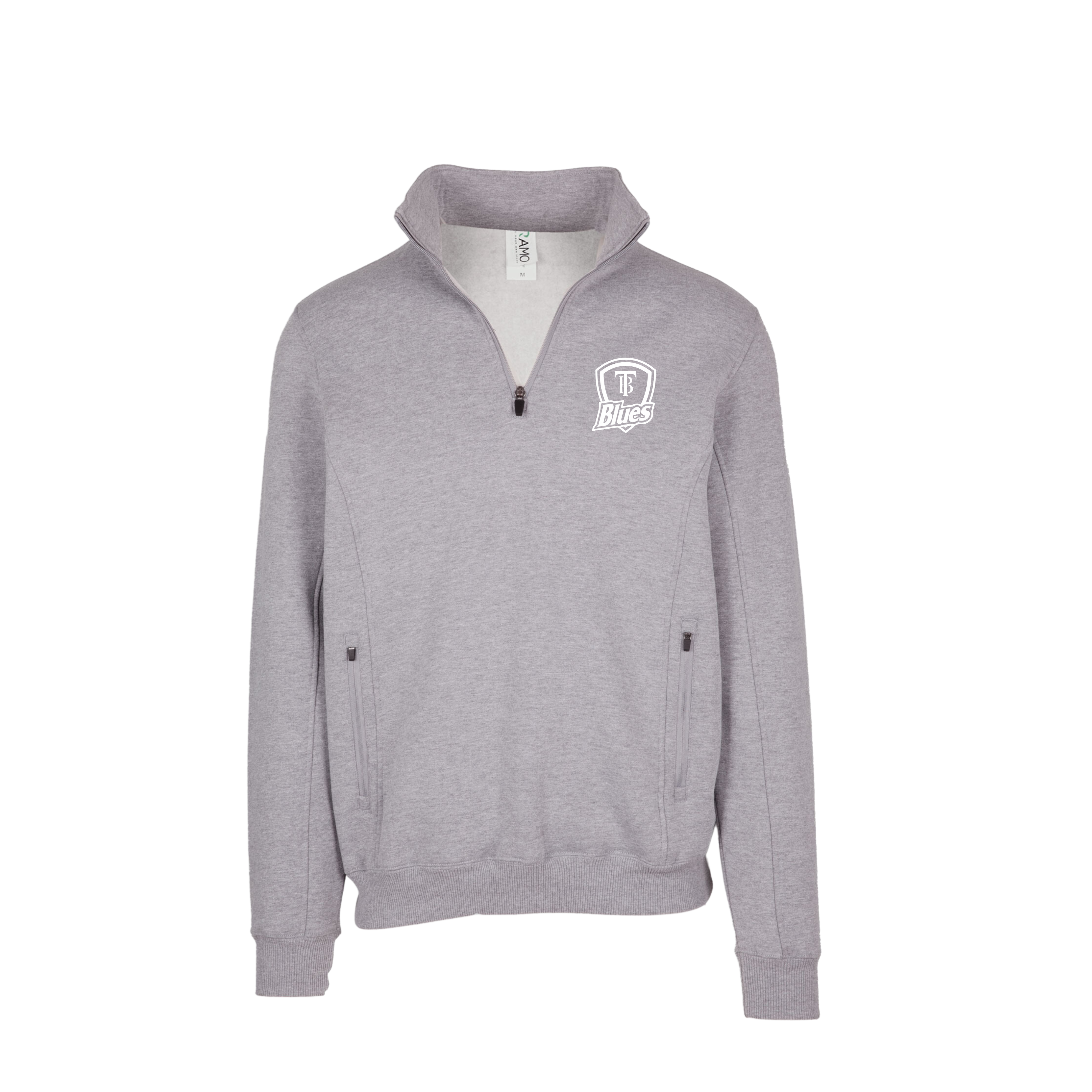 Tumby Bay Blues Mens Enterprise Half Zip Fleece Logo Embroidered Grey F365HZ-Collins Clothing Co