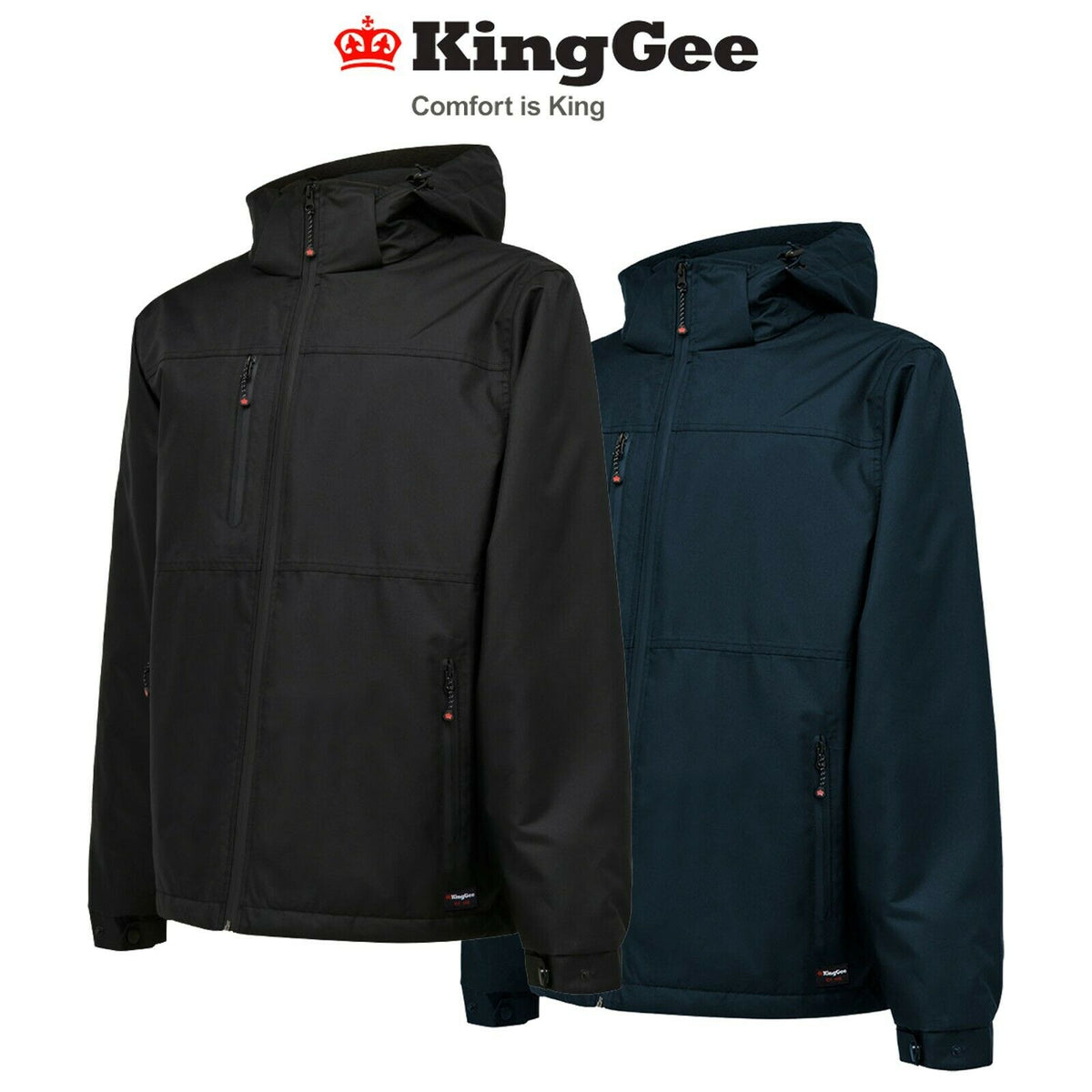 KingGee Winter Insulated Jacket Weather Rain Waterproof Hood Fleece K05025