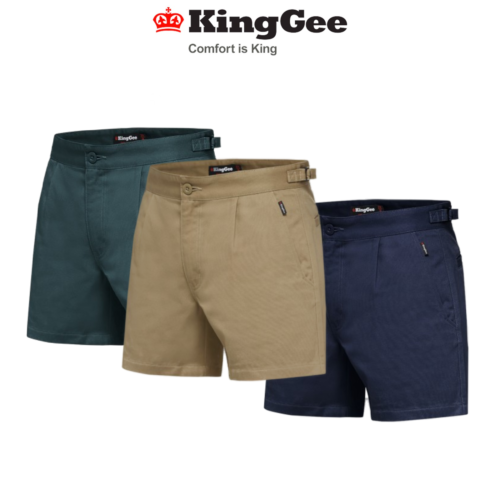 KingGee Drill Utility Shorts Adjustable Welt Pockets Cotton Work K07010